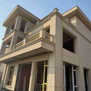 开封 黄金麻花岗岩石材荔枝面外墙干挂效果展示