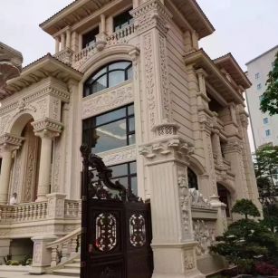 开封 黄金麻花岗岩别墅外墙干挂效果展示