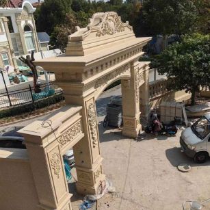 开封 黄金麻荔枝面花岗岩别墅门楼