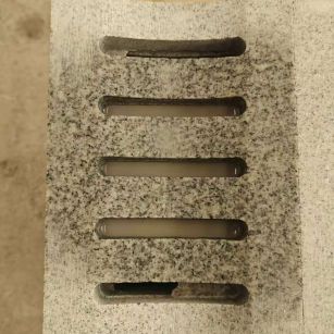 开封 芝麻白拉丝面花岗岩U型开槽排水槽