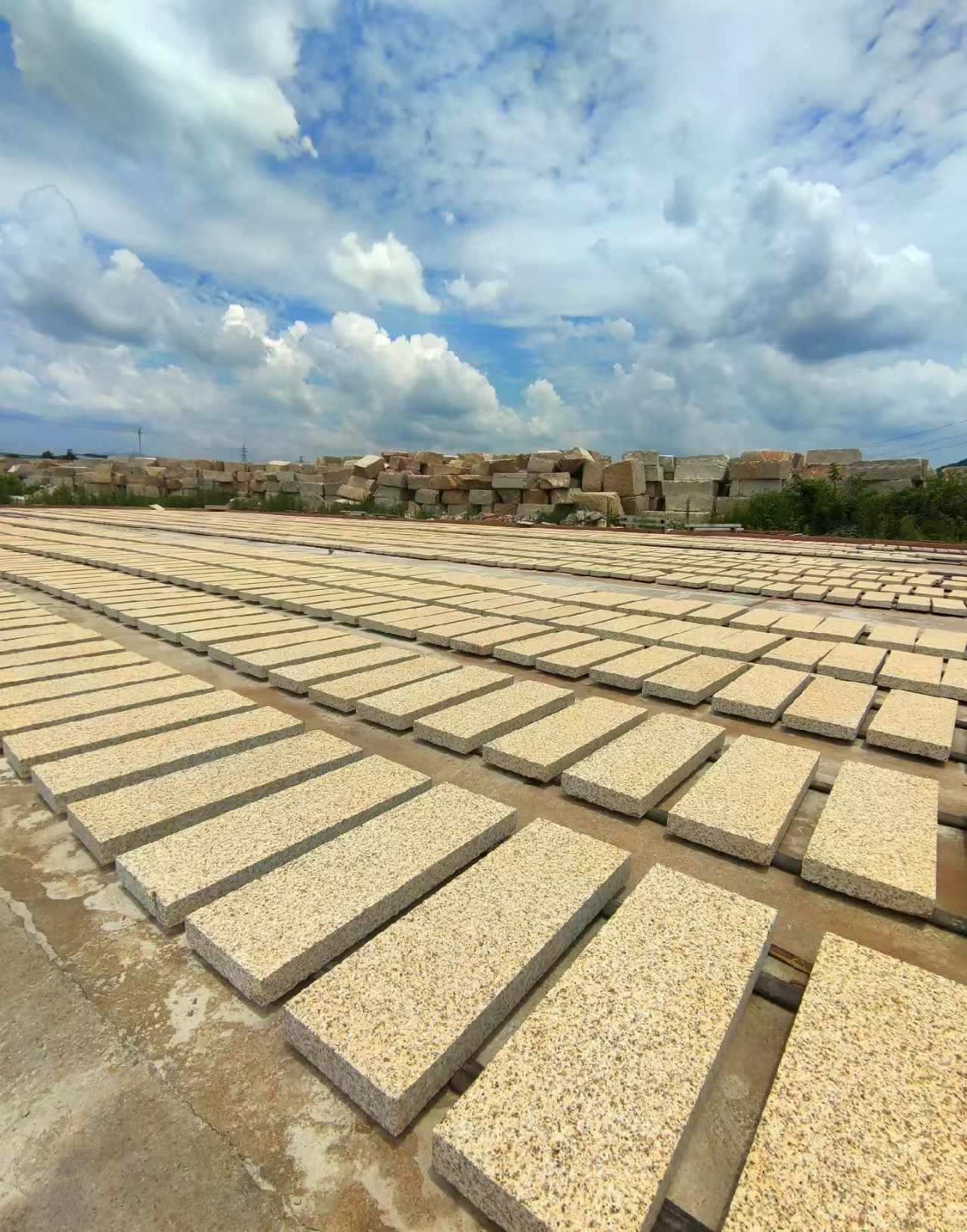 开封 黄金麻荔枝面花岗岩石材地铺石防护中