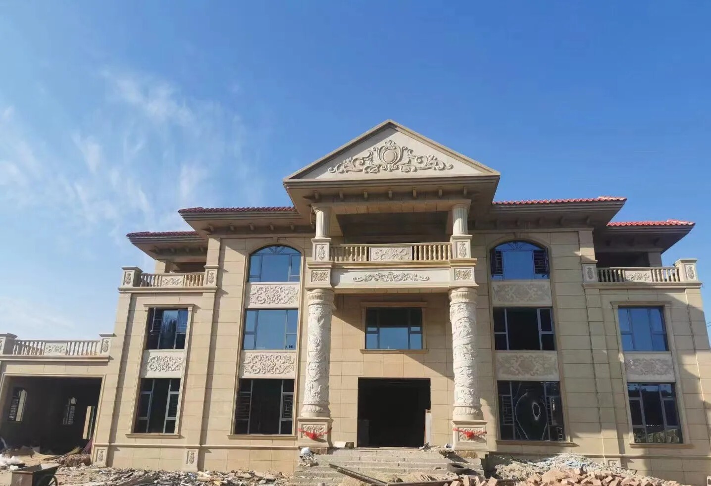 开封 黄金麻花岗岩别墅外墙干挂