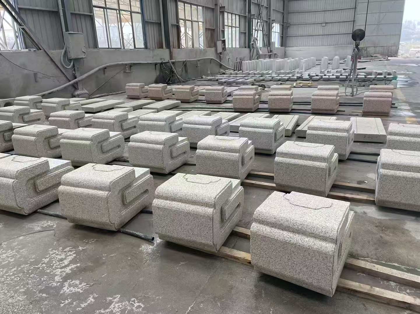 开封 白麻花岗岩异形加工-石凳，坐凳