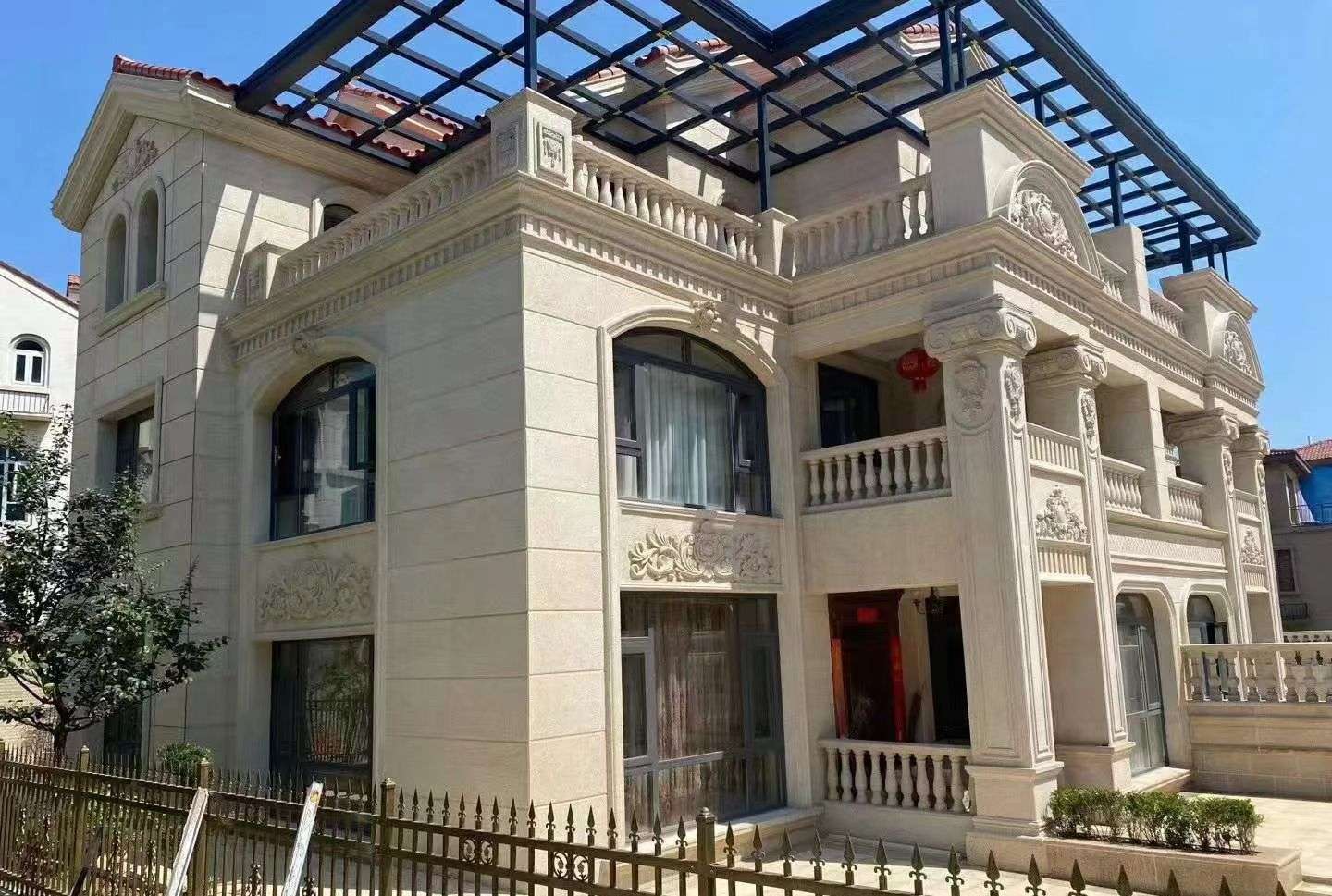 开封 黄金麻花岗岩荔枝面别墅外墙干挂