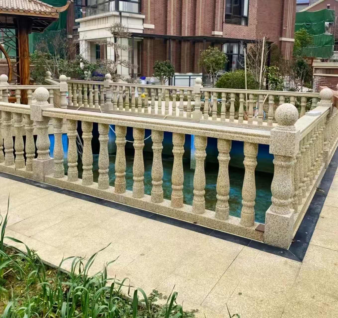 开封黄金麻花岗岩石材栏杆，扶手，将军柱，花瓶柱