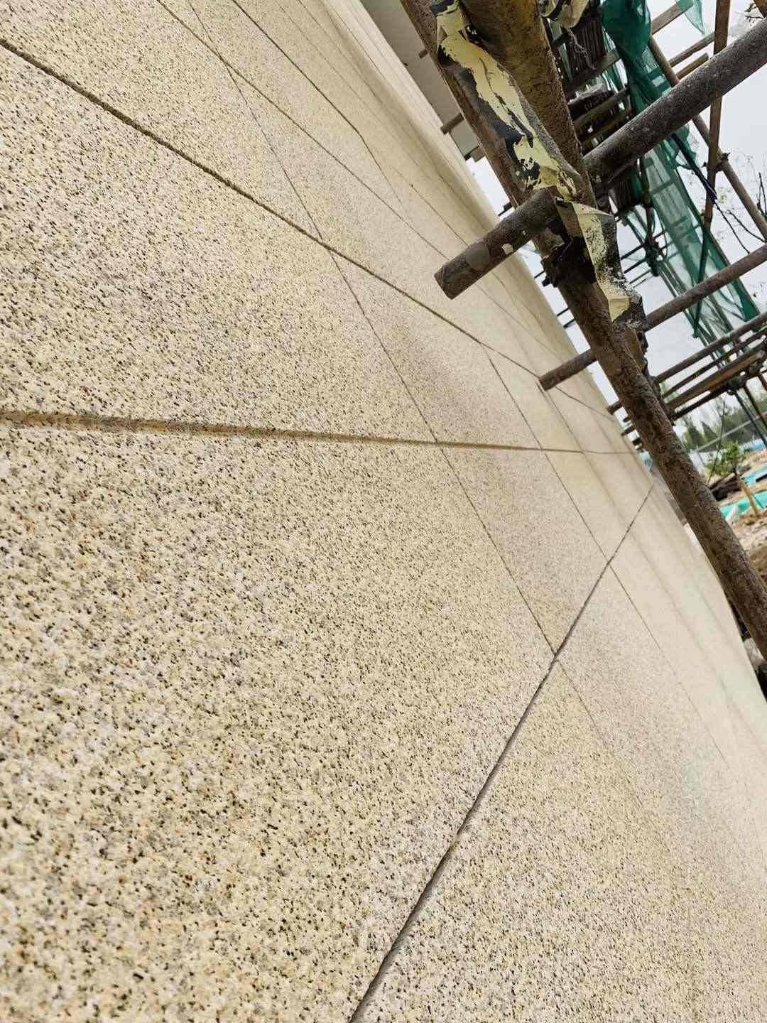 开封 黄金麻花岗岩荔枝面外墙干挂石材效果示例